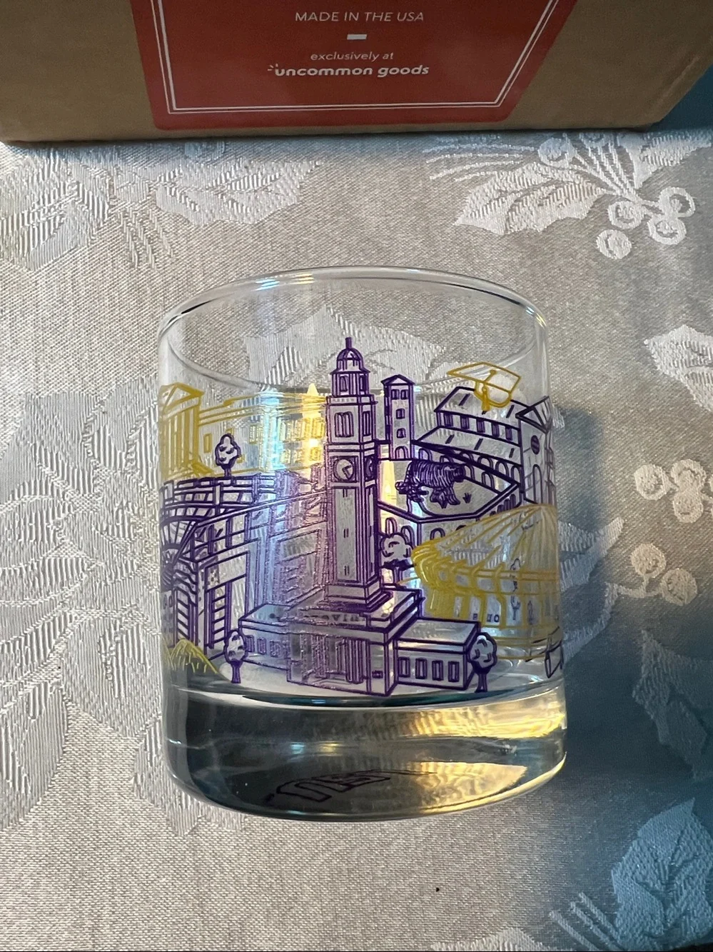 LSU College Cityscape Rock Glasses New in Box